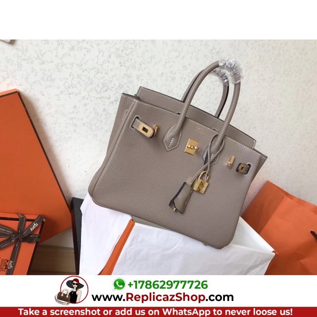 Hermes Tourterelle Clemence Birkin 25cm Lushentic AAAAA Grade Replica - Image 6