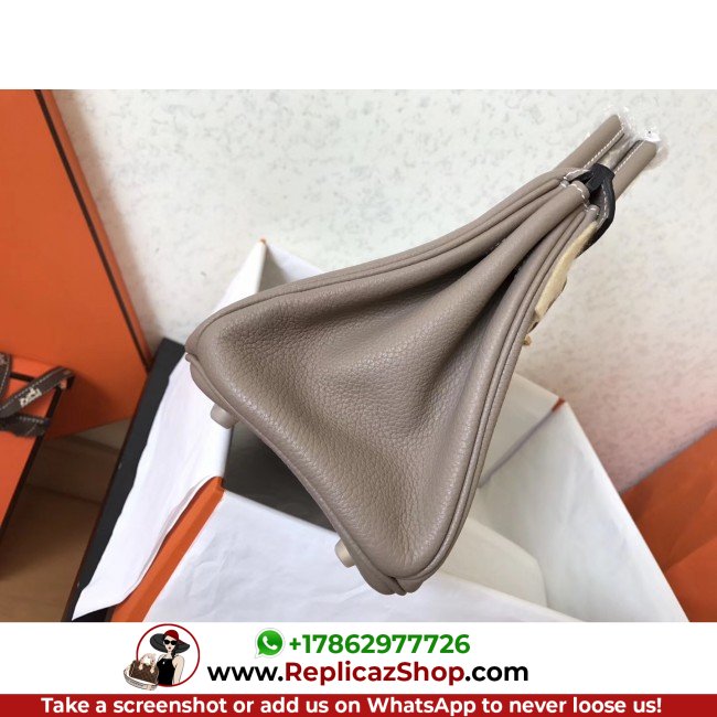 Hermes Tourterelle Clemence Birkin 25cm Lushentic AAAAA Grade Replica - Image 8