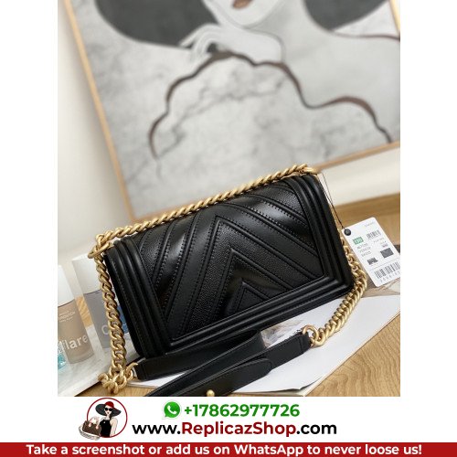 Chanel Boy Bag Caviar 25cm Medium Lushentic AAAAA grade replica - Image 3