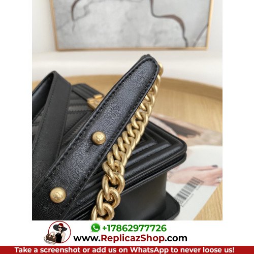 Chanel Boy Bag Caviar 25cm Medium Lushentic AAAAA grade replica - Image 6