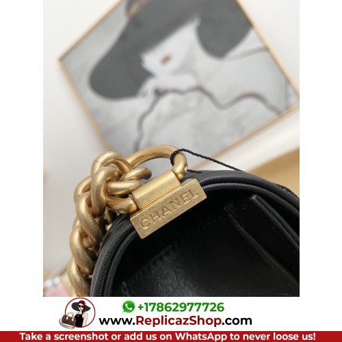 Chanel Boy Bag Caviar 25cm Medium Lushentic AAAAA grade replica - Image 8