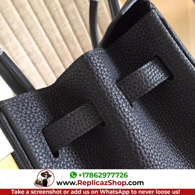 Hermes Black Clemence Birkin 30cm Lushentic AAAAA Grade Replica - Image 9