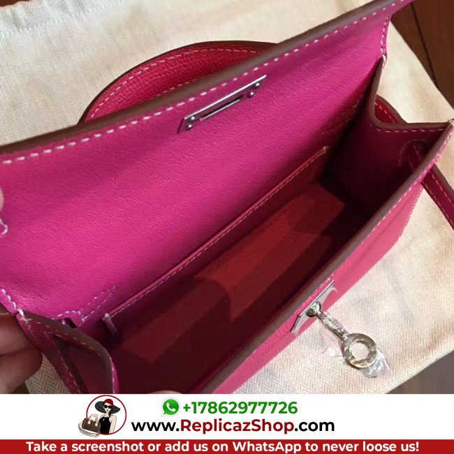 Hermes Rose Red Epsom Kelly Mini II 20cm Lushentic AAAAA Grade Replica - Image 3