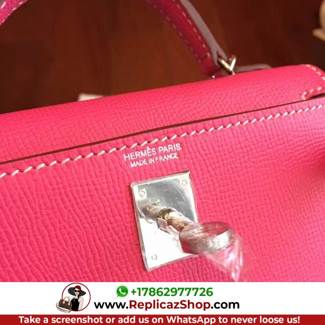 Hermes Rose Red Epsom Kelly Mini II 20cm Lushentic AAAAA Grade Replica - Image 4