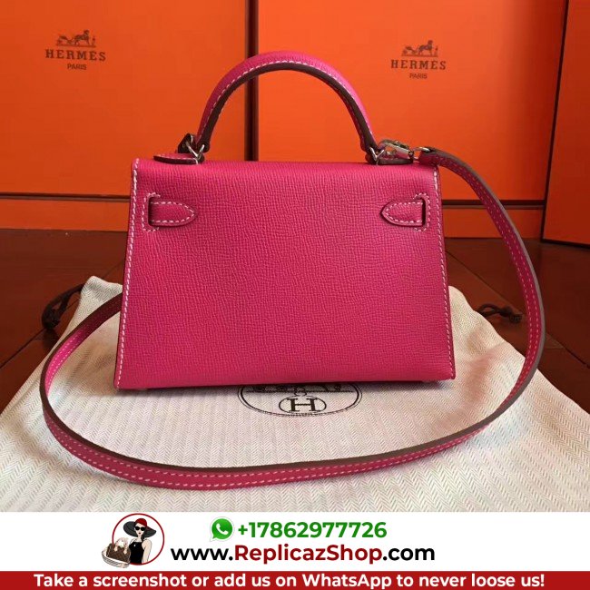 Hermes Rose Red Epsom Kelly Mini II 20cm Lushentic AAAAA Grade Replica - Image 5