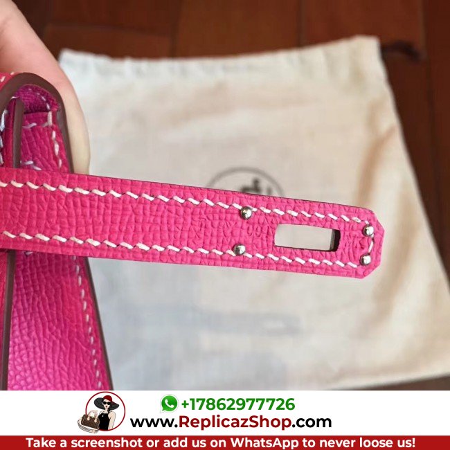 Hermes Rose Red Epsom Kelly Mini II 20cm Lushentic AAAAA Grade Replica - Image 7