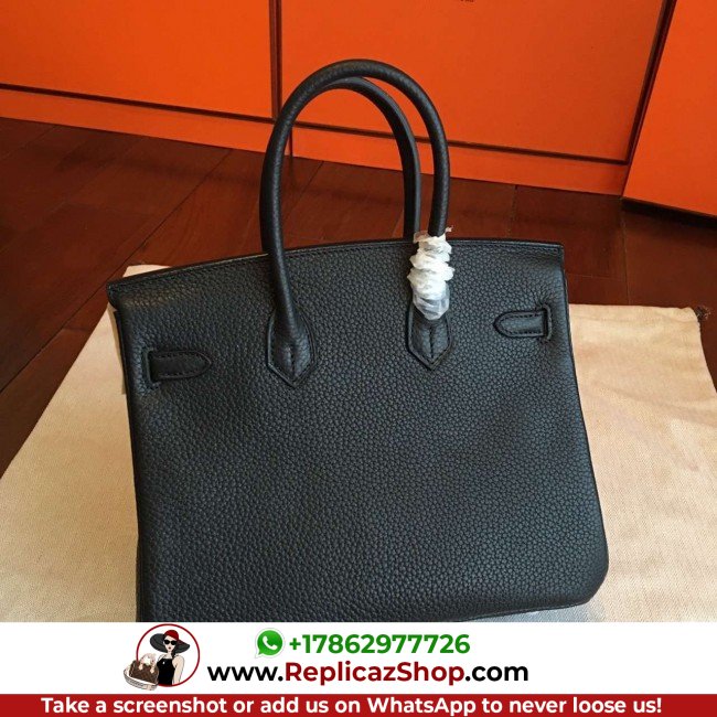 Hermes Black Clemence Birkin 25cm Lushentic Grade Replica - Image 5