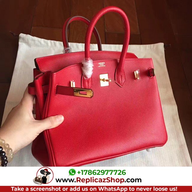 Hermes Red Epsom Birkin 25cm Lushentic AAAAA Grade Replica - Image 2