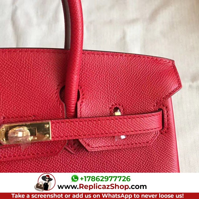 Hermes Red Epsom Birkin 25cm Lushentic AAAAA Grade Replica - Image 9