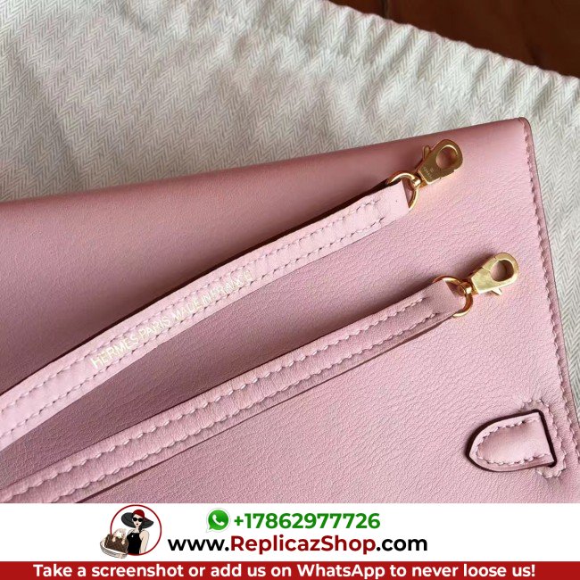 Hermes Rose Dragee Swift Kelly Mini II 20cm Lushentic AAAAA Grade Replica - Image 3