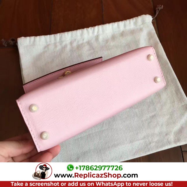 Hermes Rose Dragee Swift Kelly Mini II 20cm Lushentic AAAAA Grade Replica - Image 6