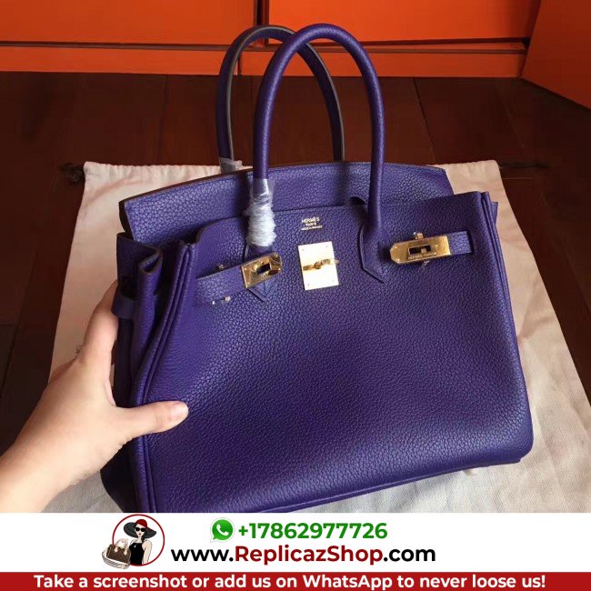 Hermes Iris Clemence Birkin 30cm Lushentic AAAAA Grade Replica - Image 4