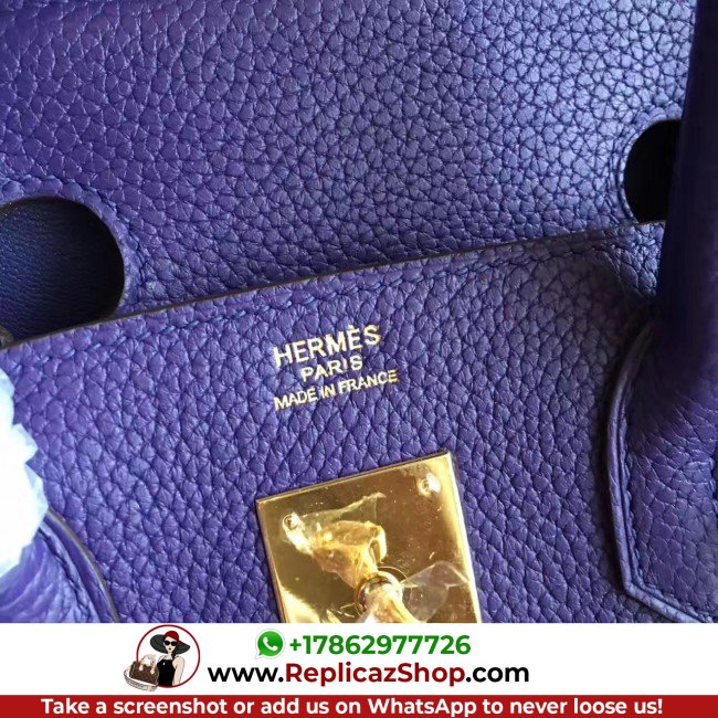 Hermes Iris Clemence Birkin 30cm Lushentic AAAAA Grade Replica - Image 6