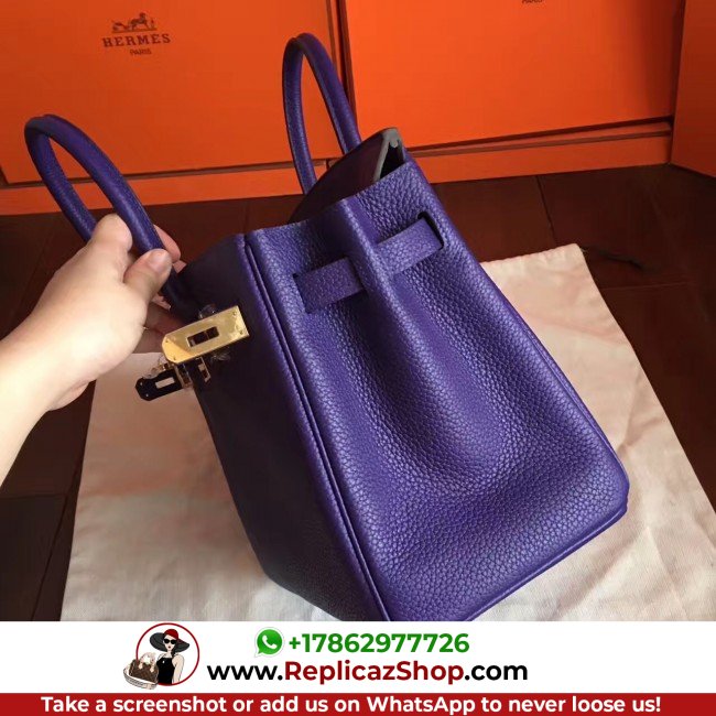 Hermes Iris Clemence Birkin 30cm Lushentic AAAAA Grade Replica - Image 2