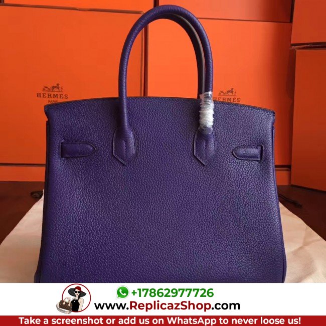 Hermes Iris Clemence Birkin 30cm Lushentic AAAAA Grade Replica - Image 7