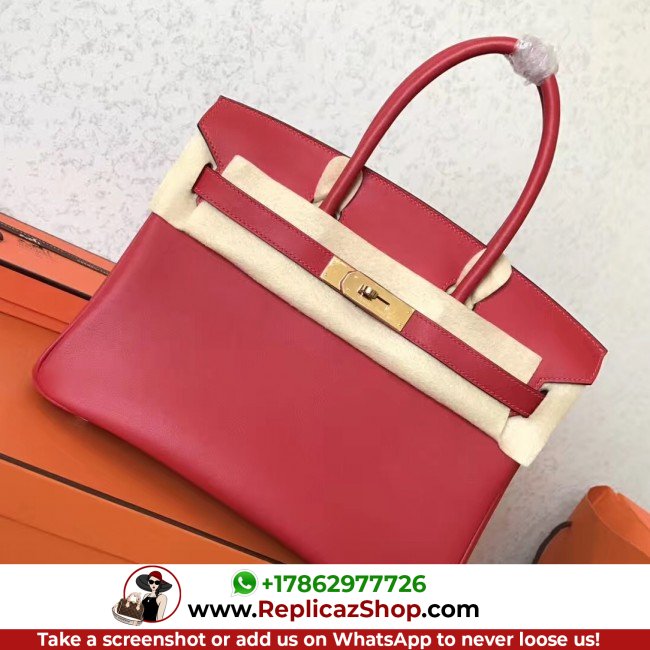 Hermes Red Swift Birkin 30cm Lushentic AAAAA Grade Replica
