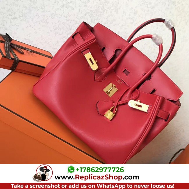 Hermes Red Swift Birkin 30cm Lushentic AAAAA Grade Replica - Image 2
