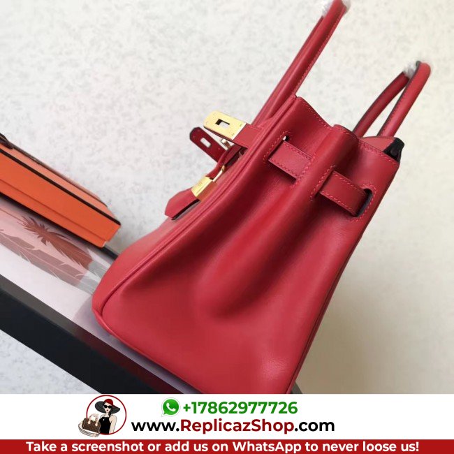 Hermes Red Swift Birkin 30cm Lushentic AAAAA Grade Replica - Image 8