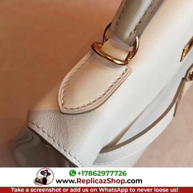 Replica Hermes Ivory Swift Kelly Retourne 32cm Lushentic AAAAA Grade Replica - Image 4