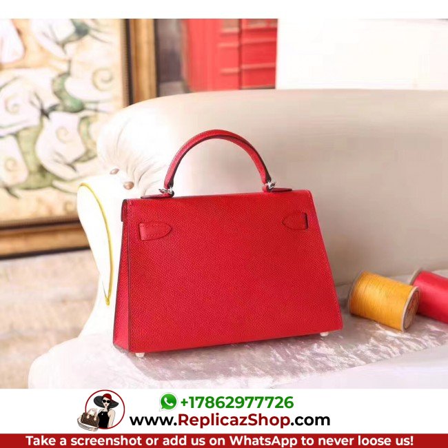 Hermes Red Epsom Kelly Mini II 20cm Lushentic AAAAA Grade Replica - Image 3