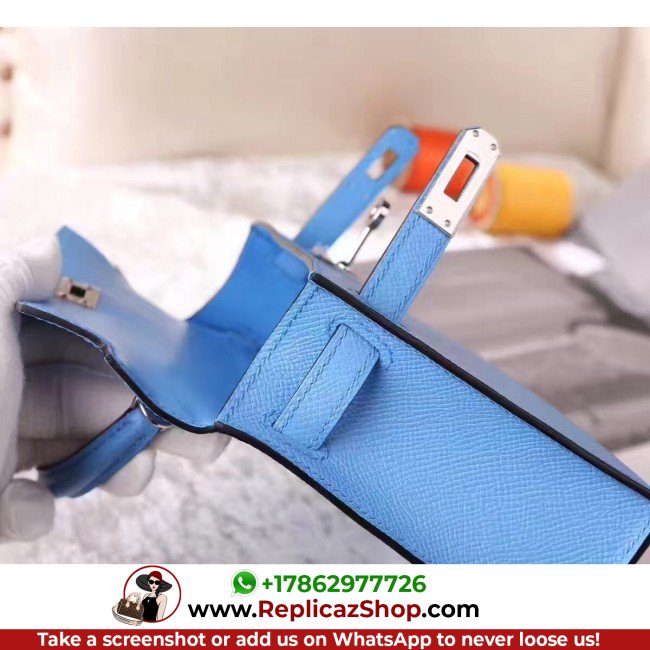 Hermes Celeste Epsom Kelly Mini II 20cm Lushentic AAAAA Grade Replica - Image 5