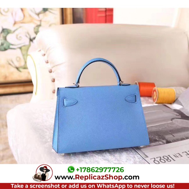 Hermes Celeste Epsom Kelly Mini II 20cm Lushentic AAAAA Grade Replica - Image 6