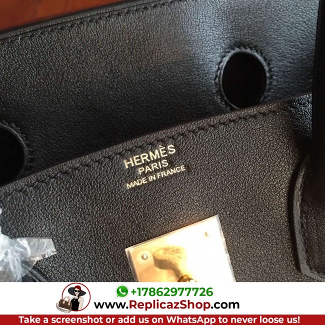 Hermes Black Swift Birkin 35cm Lushentic AAAAA Grade Replica - Image 4