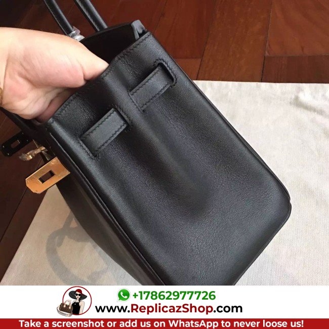 Hermes Black Swift Birkin 35cm Lushentic AAAAA Grade Replica - Image 5