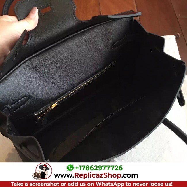 Hermes Black Swift Birkin 35cm Lushentic AAAAA Grade Replica - Image 6