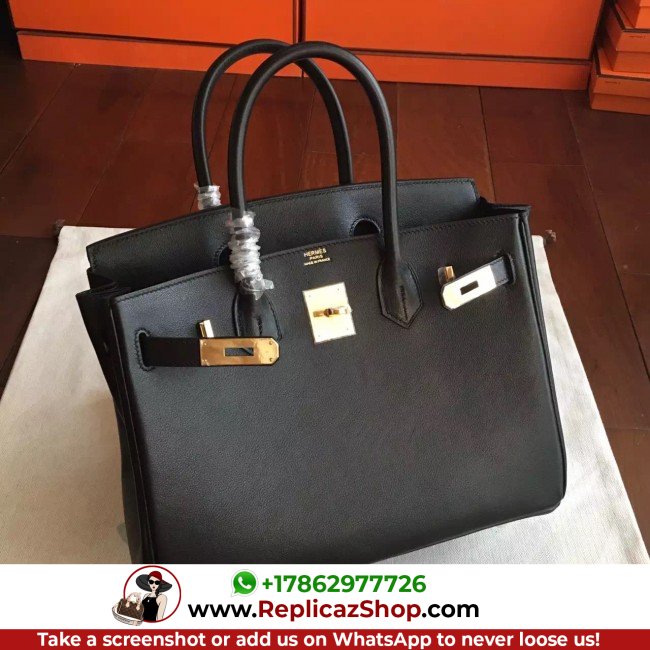 Hermes Black Swift Birkin 35cm Lushentic AAAAA Grade Replica - Image 8
