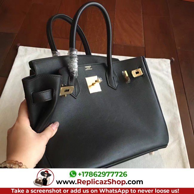 Hermes Black Swift Birkin 35cm Lushentic AAAAA Grade Replica - Image 9