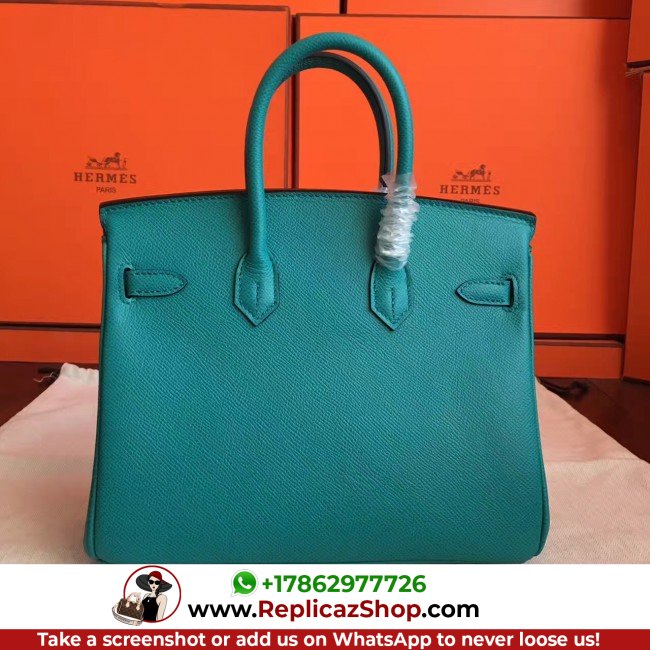 Hermes Blue Paon Epsom Birkin 25cm Lushentic AAAAA Grade Replica - Image 4