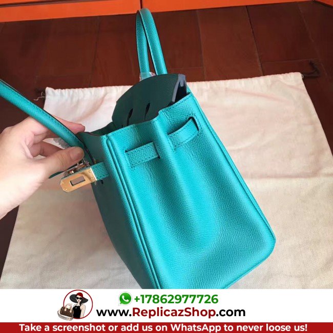 Hermes Blue Paon Epsom Birkin 25cm Lushentic AAAAA Grade Replica - Image 2