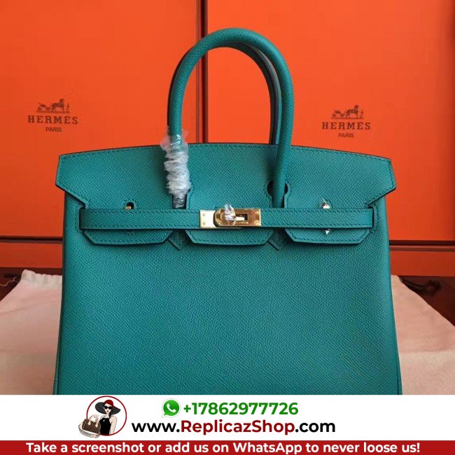 Hermes Blue Paon Epsom Birkin 25cm Lushentic AAAAA Grade Replica - Image 7