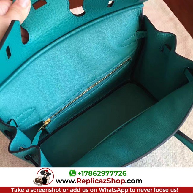 Hermes Blue Paon Epsom Birkin 25cm Lushentic AAAAA Grade Replica - Image 10
