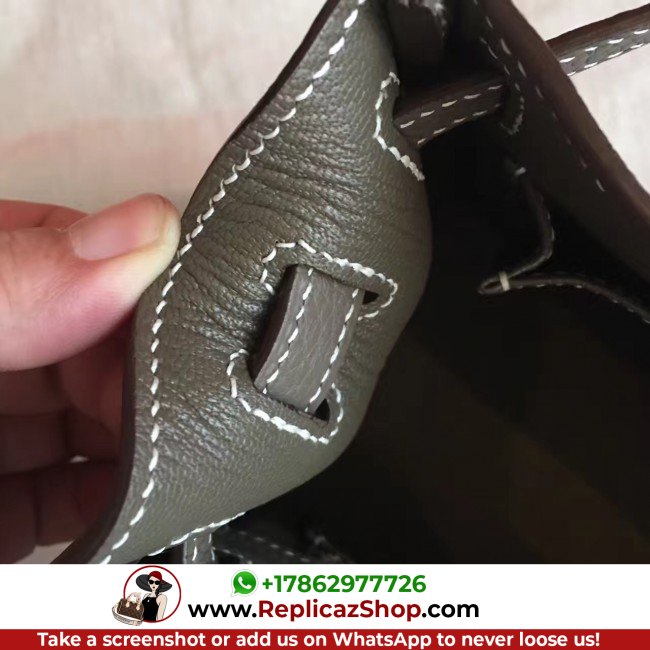 Hermes Etoupe Clemence Kelly 25cm Retourne Lushentic AAAAA Grade Replica - Image 3