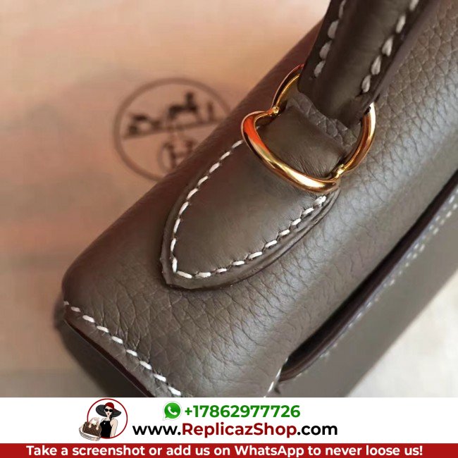 Hermes Etoupe Clemence Kelly 25cm Retourne Lushentic AAAAA Grade Replica - Image 7