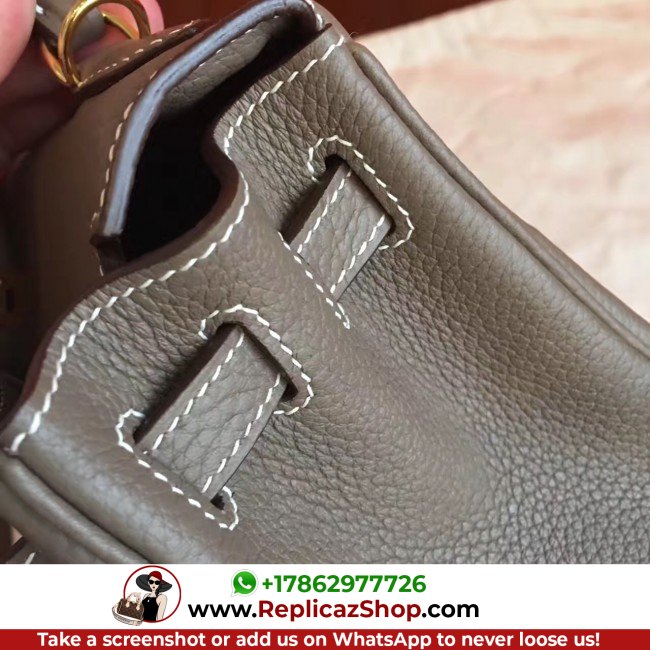 Hermes Etoupe Clemence Kelly 25cm Retourne Lushentic AAAAA Grade Replica - Image 8