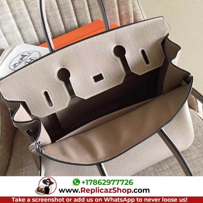 Hermes Grey Clemence Birkin 35cm Lushentic AAAAA Grade Replica - Image 7