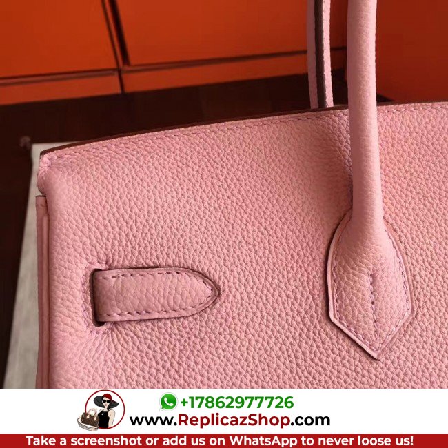 Hermes Pink Clemence Birkin 40cm Lushentic AAAAA Grade Replica - Image 5