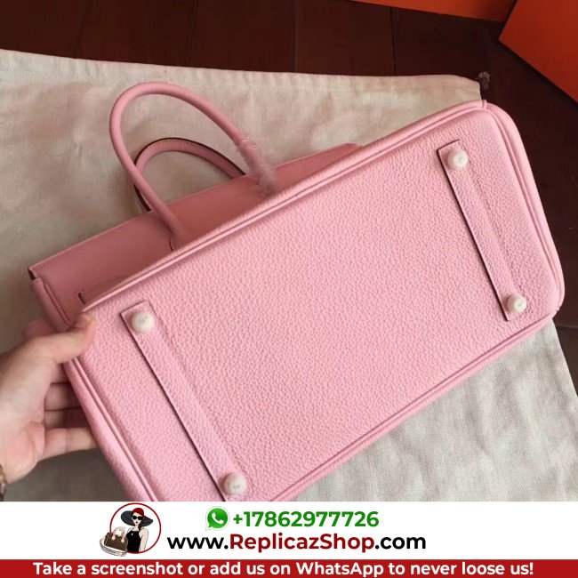 Hermes Pink Clemence Birkin 40cm Lushentic AAAAA Grade Replica - Image 8