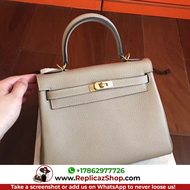 Hermes Grey Clemence Kelly 25cm Lushentic AAAAA Grade Replica