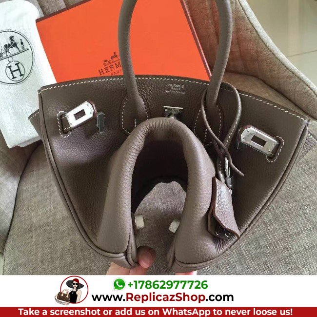Hermes Etoupe Clemence Birkin 35cm Lushentic AAAAA Grade Replica (Copy) - Image 3