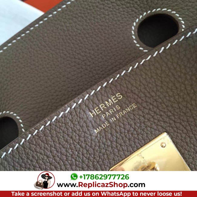 Hermes Etoupe Clemence Birkin 35cm Lushentic AAAAA Grade Replica (Copy) - Image 6