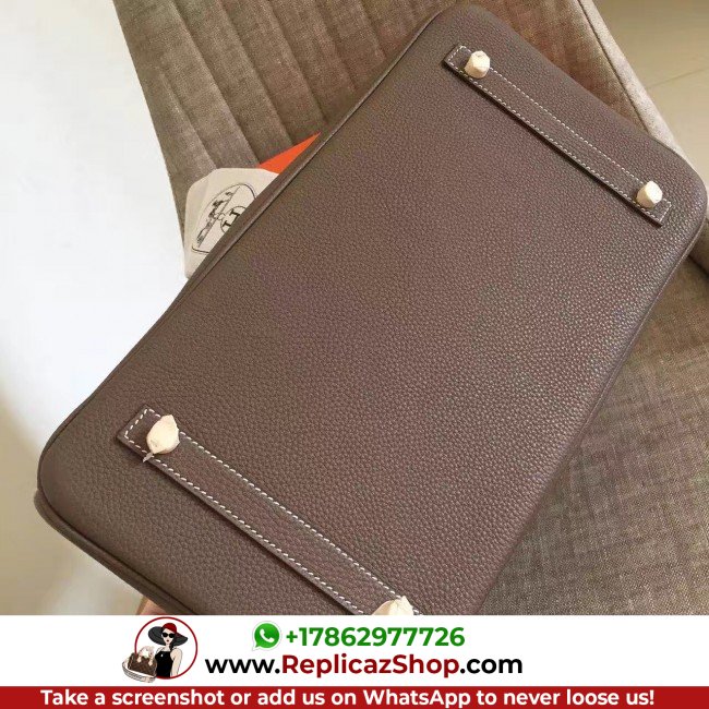 Hermes Etoupe Clemence Birkin 35cm Lushentic AAAAA Grade Replica (Copy) - Image 7