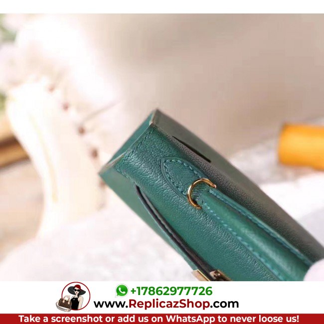 Hermes Malachite Chevre Kelly Mini II 20cm Lushentic AAAAA Grade Replica - Image 6