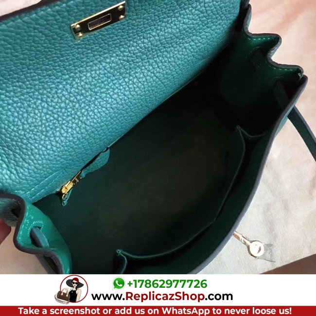 Hermes Malachite Clemence Kelly 25cm Retourne Lushentic AAAAA Grade Replica - Image 3