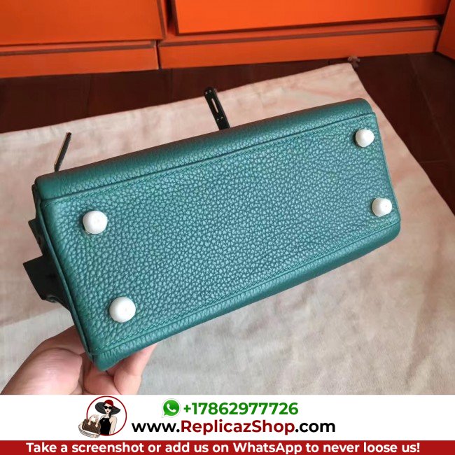 Hermes Malachite Clemence Kelly 25cm Retourne Lushentic AAAAA Grade Replica - Image 5