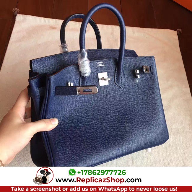 Hermes Sapphire Epsom Birkin 25cm Lushentic Grade Replica - Image 7