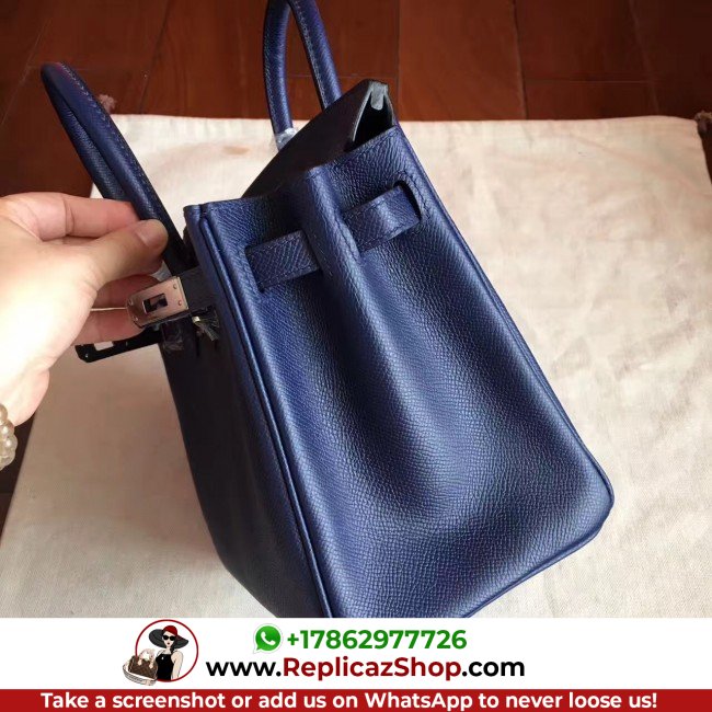 Hermes Sapphire Epsom Birkin 25cm Lushentic Grade Replica - Image 10